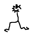 kde logo on a running stick figure with no arms. what is it running for?